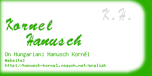 kornel hanusch business card